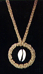 Cowrie Shell Crochet Necklace by Delores Chamblin