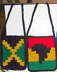Jamaica Flag Car Flag and Red Gold Green Black Africa Map by Delores Chamblin