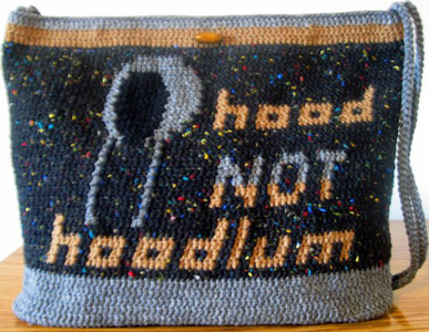 Hood Not Hoodlum Large Tapestry Crochet Bag by Delores Chamblin