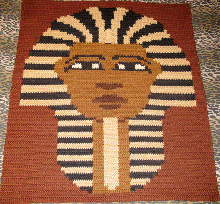 Pharaoh King Tut Crochet Tapestry by Delores Chamblin