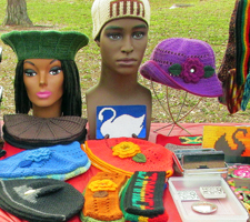 Crochet Hats, Headbands etc by Delores Chamblin at Black History Festival, Lakeland Fl Feb 2018