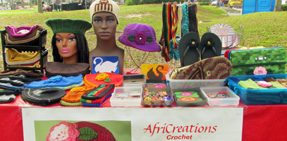 Delores Chamblin's Crochet Hats, Cases, Slippers and Accessories at Black History Festival, Lakeland Fl Feb 2018
