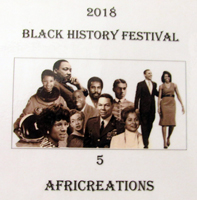 AfriCreations Sign at Black History Festival, Lakeland Fl Feb 2018